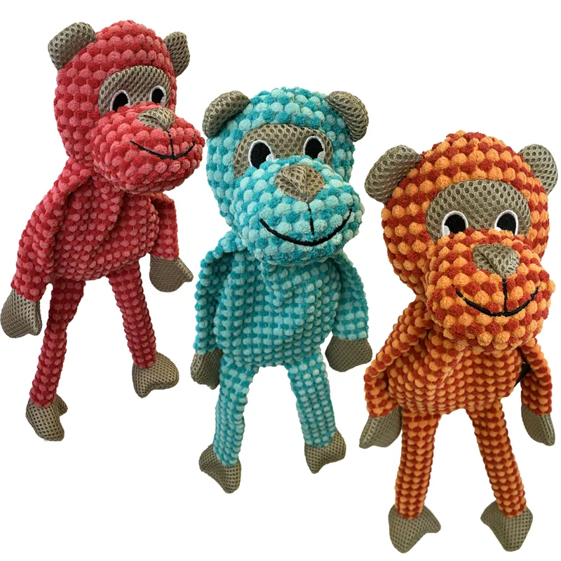Hem and Boo Monkey Toy No Stuffing with Squeaker - Assorted